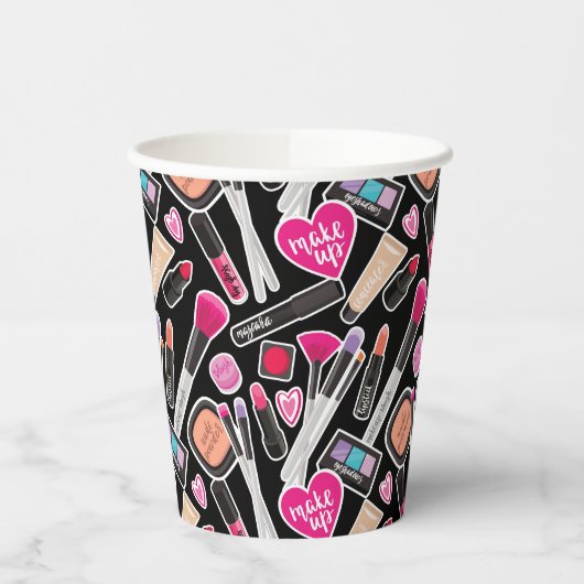 Neon Makeup Pattern Papieren Bekers (Links)