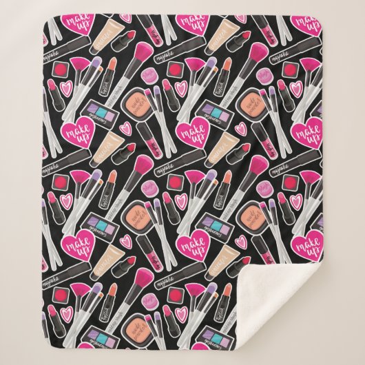 Neon Makeup Pattern Sherpa Deken (Voorkant)