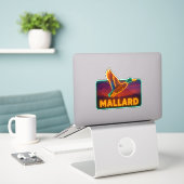 Neon Mallard Sticker (Laptop op bureau)