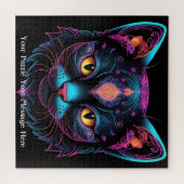 Neon Mandala Cat Legpuzzel (Horizontaal)