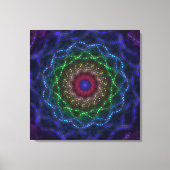 Neon Mandala Fractal Canvas Afdruk (Voorkant)