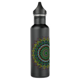 Neon Mandala Gepersonaliseerd Waterfles