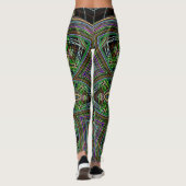 Neon Mandala Motif Yoga Leggings (Dos)