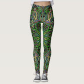 Neon Mandala Motif Yoga Leggings (Devant)