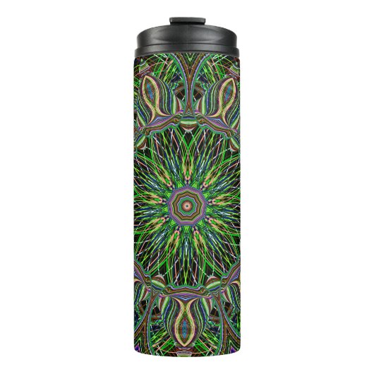 Neon Mandala Pattern Thermosbeker (Voorkant)