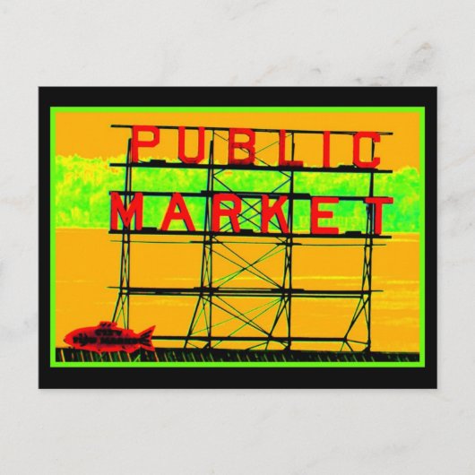 Neon Market Briefkaart (Voorkant)