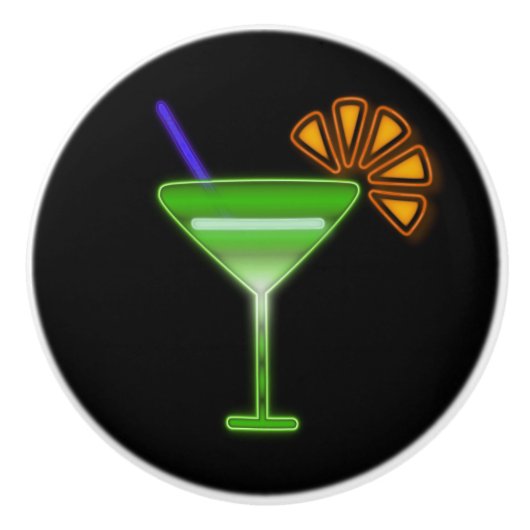 Neon Martini Keramische Knop (Voorkant)