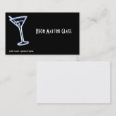 Neon Martini Mixology Bar Sjabloon Visitekaartje (Voorkant / Achterkant)