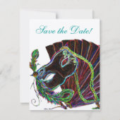 Neon Masquerade Save the Date (Voorkant)