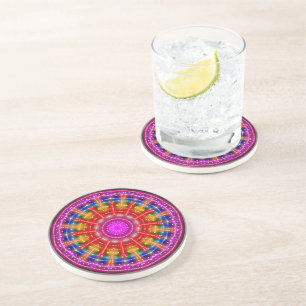 Neon Medallion Zandsteen Onderzetter