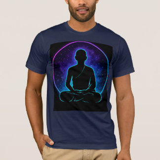 Neon Mediterende Monnik Spiritueel T-Shirt | Cosmi