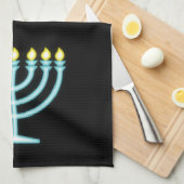 Neon Menorah Theedoek (Quarter Fold)