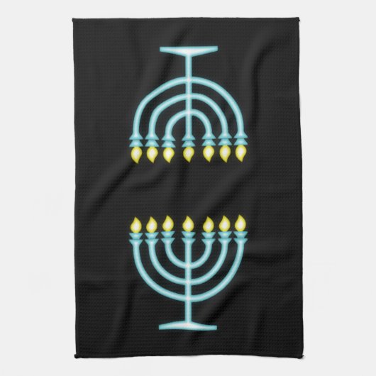 Neon Menorah Theedoek (Verticaal)