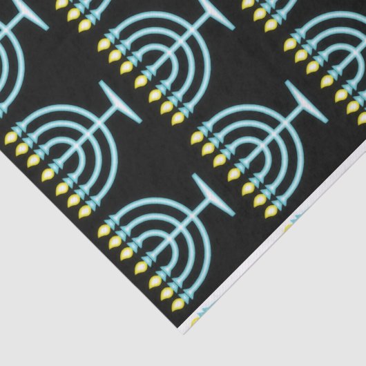 Neon Menorah Tissuepapier (Detail)