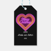 Neon Merry Christmas gepersonaliseerd Cadeaulabel (Voorkant)