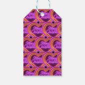 Neon Merry Christmas gepersonaliseerd Cadeaulabel (Achterkant)