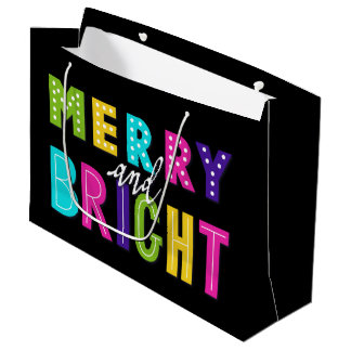 Neon Merry en Bright Large Cadeauzakje