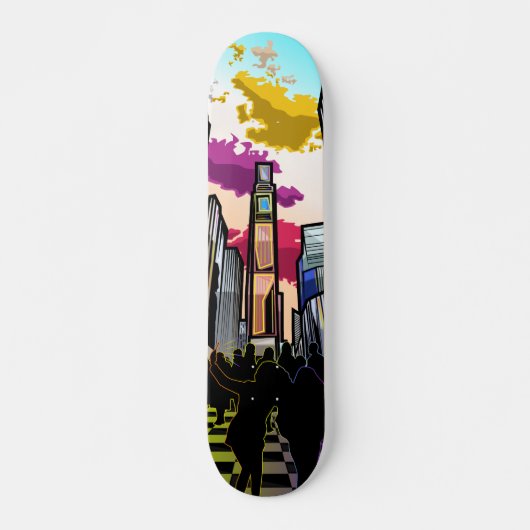 Neon Metropolis Skateboard (Voorkant)