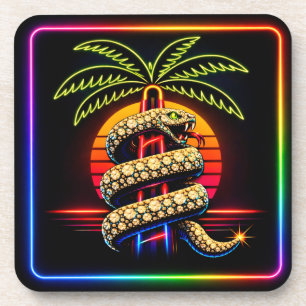 Neon Miami Nights Diamanten pracht Luxe Bier Onderzetter