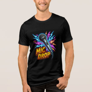 Neon Mic Drop Live Muziek Energie Tri-Blend Shirt