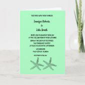 Neon Mint 2020 Starfish Patterns Elegant Wedding (Voorkant)