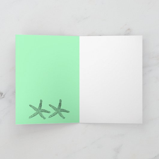 Neon Mint 2020 Starfish Patterns Elegant Wedding (Binnen)