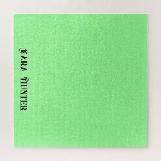 Neon Mint Kleur | Modern zwart gepersonaliseerd sc Legpuzzel (Horizontaal)