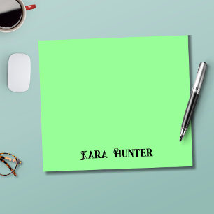 Neon Mint Kleur   Modern zwart gepersonaliseerd sc Notitieblok