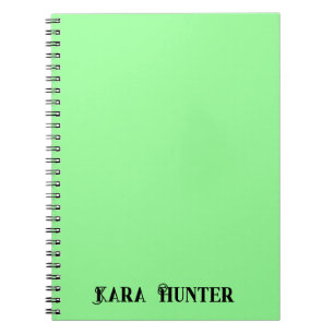 Neon Mint Kleur   Modern zwart gepersonaliseerd sc Notitieboek