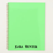Neon Mint Kleur | Modern zwart gepersonaliseerd sc Planner (Voorkant)