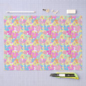 Neon Modern Retro Bloemen Pansy Roze Tissuepapier (Craft)