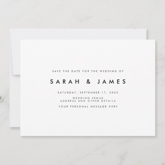 Neon Modern slaat de datum op Save The Date (Achterkant)