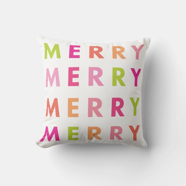 Neon moderne Joyeux Noël Joyeux Oreiller (Recto)
