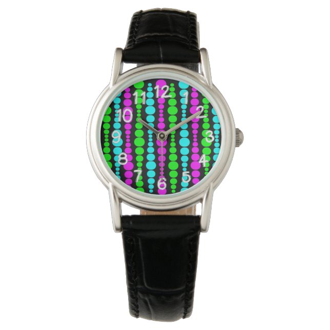 Neon Moderne rechthoeken Horloge (Voorkant)