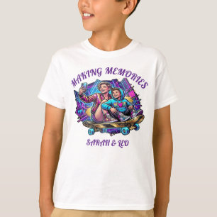 Neon Moeder & Zoon Kunst Herinneringen Maken T-s T-shirt