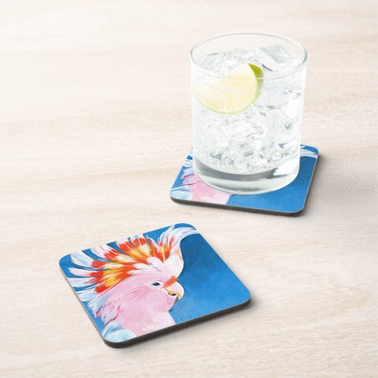 Neon Mohawk - Roze Cockato Bier Onderzetter (Rechterzijde)