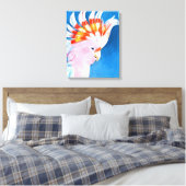 Neon Mohawk - Roze Cockato Canvas Afdruk (Insitu (Slaapkamer))