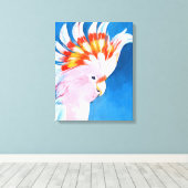 Neon Mohawk - Roze Cockato Canvas Afdruk (Insitu (Houten vloer))
