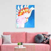 Neon Mohawk - Roze Cockato Canvas Afdruk (Insitu (Woonkamer))