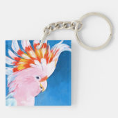 Neon Mohawk - Roze Cockato Sleutelhanger (Achterkant)