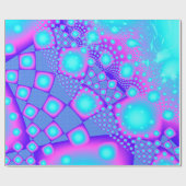 Neon Molecules Psychedelic Fractal Cadeaupapier (Vlak)