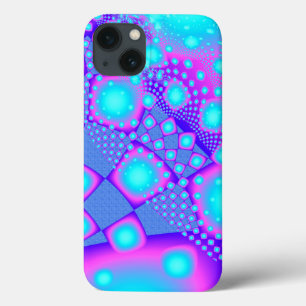 Neon Molecules Psychedelic Fractal iPhone 13 Hoesje