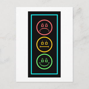Neon Moody Stoplight Briefkaart