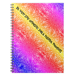 Neon Moon Sun regenboogkleurig Notitieboek