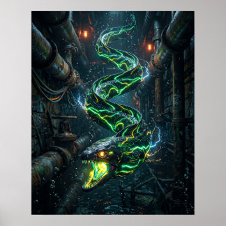 Neon Moray Paling Stroomleiding Print