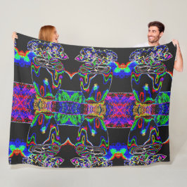 Neon moth fleece deken