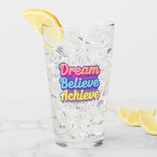 Neon motivatie citaat 'Droom geloof bereiken' Glas