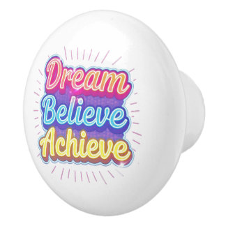 Neon motivatie citaat 'Droom geloof bereiken' Keramische Knop