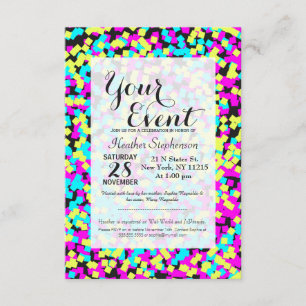 Neon Multi-Color Fun Confetti Kaart