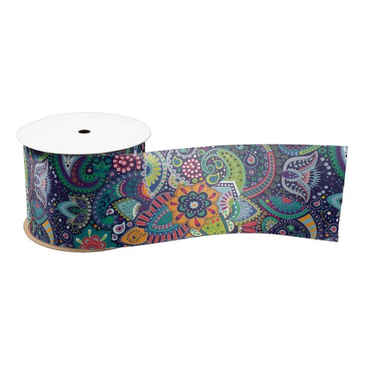 Neon Multicolor floral Paisley patroon Lint (Spoel)